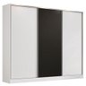 Guarda Roupa Casal 100% Mdf Madesa Zurique 3 Portas de Correr - Branco/branco/preto - 3