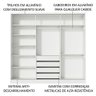 Guarda Roupa Casal 100% Mdf Madesa Zurique 3 Portas de Correr - Branco/branco/preto - 6