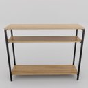 Ver imagem 5 de Aparador Triplo Design Industrial Versátil para Café Corredor Escritório Ferro Madeira