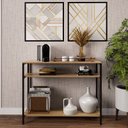 Ver imagem 1 de Aparador Triplo Design Industrial Versátil para Café Corredor Escritório Ferro Madeira