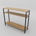 Ver imagem 6 de Aparador Triplo Design Industrial Versátil para Café Corredor Escritório Ferro Madeira