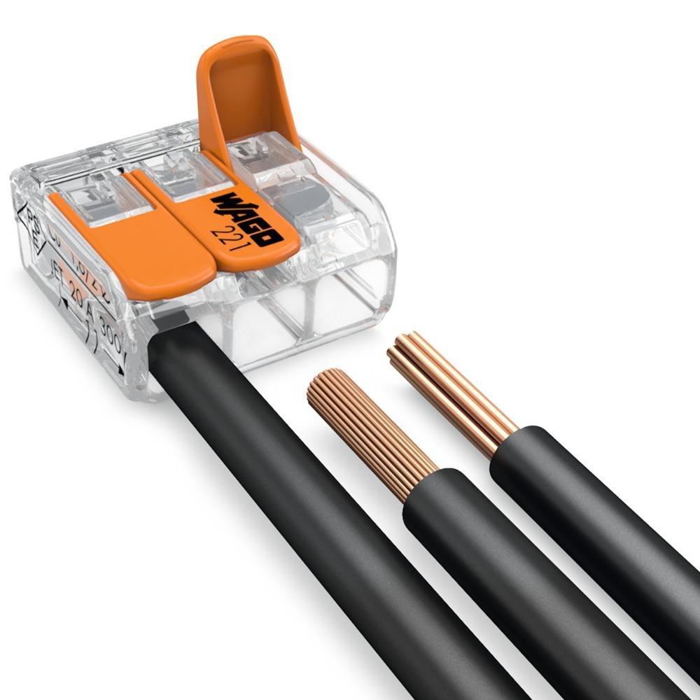 Conector Wago Compacto de Emenda 221 - 413 Transparente para 3 Fios 10 ...