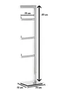 Ver imagem 3 de Papeleira Vertical Piso 3 Rolos 60cm Porta Papel Higiênico Banheiro Aço Inox Polido Brilhante Linha