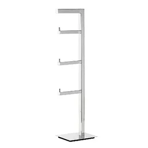 Papeleira Vertical Piso 3 Rolos 60cm Porta Papel Higiênico Banheiro Aço Inox Polido Brilhante Linha 