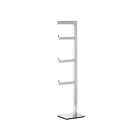 Papeleira Vertical Piso 3 Rolos 60cm Porta Papel Higiênico Banheiro Aço Inox Polido Brilhante Linha 