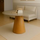 Ver imagem 1 de Mesa de Jantar Cone Redonda Laminado em Madeira 120cm Cairo Bege/Fendi/Cinamomo