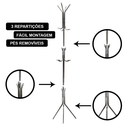 Ver imagem 3 de Cabideiro Mancebo de Chão para Roupa 12 Ganchos Aço Zincado