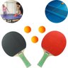 Kit Ping Pong Tênis de Mesa com 2 Raquetes e 3 Bolinhas - Diversão Garantida - 1