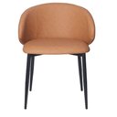 Ver imagem 4 de Cadeira P/ Mesa Jantar Estofada Courino ou Linho 2 unidades Cor:caramelo com Preto