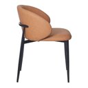 Ver imagem 6 de Cadeira P/ Mesa Jantar Estofada Courino ou Linho 2 unidades Cor:caramelo com Preto