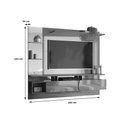 Ver imagem 4 de Painel Intense P/ Tvs até 55'' C/ Gaveteiros e Prateleiras Suporte para Itens - Freijo Ripado/off