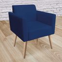 Ver imagem 2 de Kit 2 Poltronas Marisa Suede Azul Marinho Pés Palito Natural D'Rossi