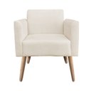 Ver imagem 4 de Kit 2 Poltronas Marisa Suede Bege Pés Palito Natural D'Rossi