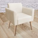 Ver imagem 2 de Kit 2 Poltronas Marisa Suede Bege Pés Palito Natural D'Rossi