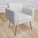 Ver imagem 2 de Kit 2 Poltronas Marisa Suede Cinza Pés Palito Natural D'Rossi