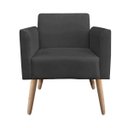 Ver imagem 4 de Kit 2 Poltronas Marisa Suede Preto Pés Palito Natural D’Rossi