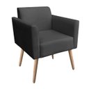 Ver imagem 5 de Kit 2 Poltronas Marisa Suede Preto Pés Palito Natural D’Rossi
