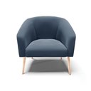 Ver imagem 3 de Kit 2 Poltronas Stella Suede Azul Marinho Pés Palito Natural - D'Rossi
