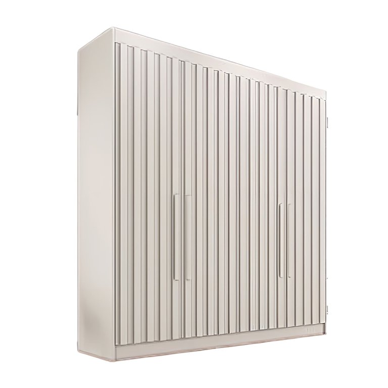 Guarda Roupa Casal 4 Portas 3 Gavetas Potente Ripado Off White Guarda Roupa Casal 4 Portas 3 Gavetas Potente Ripado Off White
