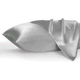 Bedsure Fronha de Cetim Queen Conjunto de 2 - Prateado - 1