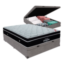 Ver imagem 1 de Cama Box Baú Casal Cinza e Colchão Elegant Superpocket Molas Ensacadas Ortobom