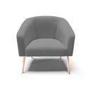 Ver imagem 4 de Kit 2 Poltronas Stella Linho Grafite A26 Pés Palito Natural - D'Rossi