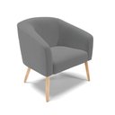 Ver imagem 3 de Kit 2 Poltronas Stella Linho Grafite A26 Pés Palito Natural - D'Rossi