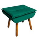 Ver imagem 1 de Puff Opala Veludo Verde Esmeralda Pés Palito Castanho
