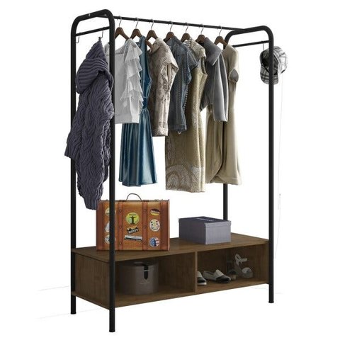 Guarda-Roupa Casal Closet Milão Preto/Demolição - Drossi