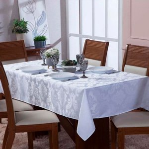 Toalha de Mesa Jacquard Medalhão Adamascado 1,60x2,00m (6 Lugares) | Magic Enxovais