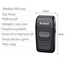 Maquina Barbeador Kemei Shaver Km 1102 | Original Premium - 2