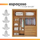 Ver imagem 6 de Guarda Roupas Casal com Espelho Ripado 2 Portas 4 Gavetas Luna