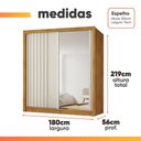 Ver imagem 3 de Guarda Roupas Casal com Espelho Ripado 2 Portas 4 Gavetas Luna
