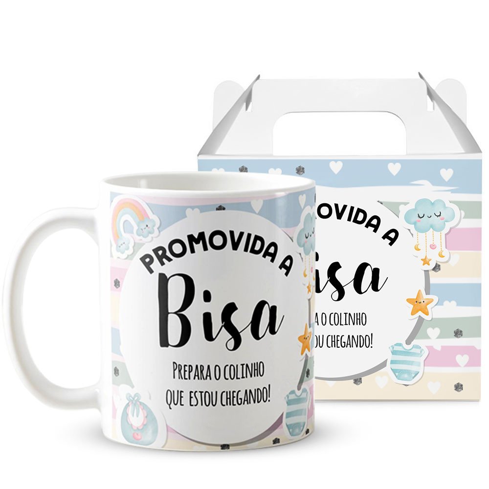 Caneca Presente Anúncio Gravidez Gestação Para Bisavó Bisa