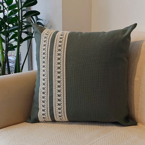 Capa de Almofada Atelier Renda Verde 45x45