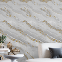 Ver imagem 3 de Papel de Parede Marmorizado Lavável Calacata Ouro Autocolante