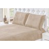 Jogo De Cama Lençol Manta Estilo Flanela Casal 3 Pçs Bege - 2