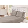 Jogo De Cama Lençol Manta Estilo Flanela Casal 3 Pçs Cinza - 1