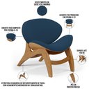 Ver imagem 4 de Kit 4 Poltronas Decorativa Orgânica Sala Living Kadosh L02 Suede Azul Marinho - Lyam Decor