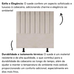 Cabeceira de Cama Solteiro Box 90 Cm Karla Carla Suede:bege - 5