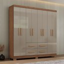 Ver imagem 1 de Guarda-roupa Casal Itapema 8 Portas 4 Gavetas Acácia/reflecta - Atualle Móveis