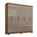 Ver imagem 2 de Guarda-roupa Casal Itapema 8 Portas 4 Gavetas Acácia/reflecta - Atualle Móveis