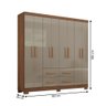 Guarda-roupa Casal Itapema 8 Portas 4 Gavetas Acácia/reflecta - Atualle Móveis - 4