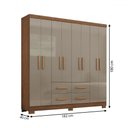 Ver imagem 4 de Guarda-roupa Casal Itapema 8 Portas 4 Gavetas Acácia/reflecta - Atualle Móveis