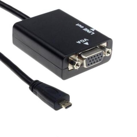 Cabo Adaptador Micro Hdmi Macho para Vga Femea com Audio P2 Gvbrasil