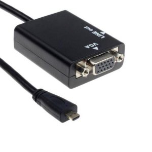 Cabo Adaptador Micro Hdmi Macho para Vga Femea com Audio P2 Gvbrasil