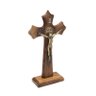 Crucifixo Madeira Moldado Medalha São Bento - Mesa 23cm OV Crucifixos - Nova Lumen 172584 - 1