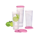 Ver mais imagens de Tupperware Kit 5 Peças Jarra 2L E Copos Com Tampa 470ML Rosa Kit 5 Peças Jarra 2L E Copos Com Tampa