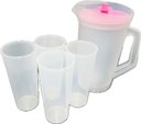 Ver imagem 4 de Tupperware Kit 5 Peças Jarra 2L E Copos Com Tampa 470ML Rosa Kit 5 Peças Jarra 2L E Copos Com Tampa 