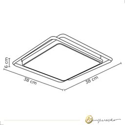 Plafon Moderno Led Gold Multicolor com Controle Dimmer 72w - 6